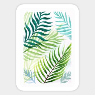 Watercolour Colorful Green Leaves Sticker